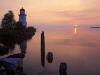 Cheboygan Range Light Silhouetted at Sunrise, Cheboygan, Mic